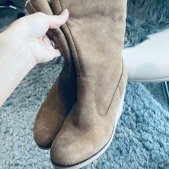 Kensie FAUX Wedge Ankle Bootie , Tan, Leather, suede Women's US Size 9 - Picture 8 of 12